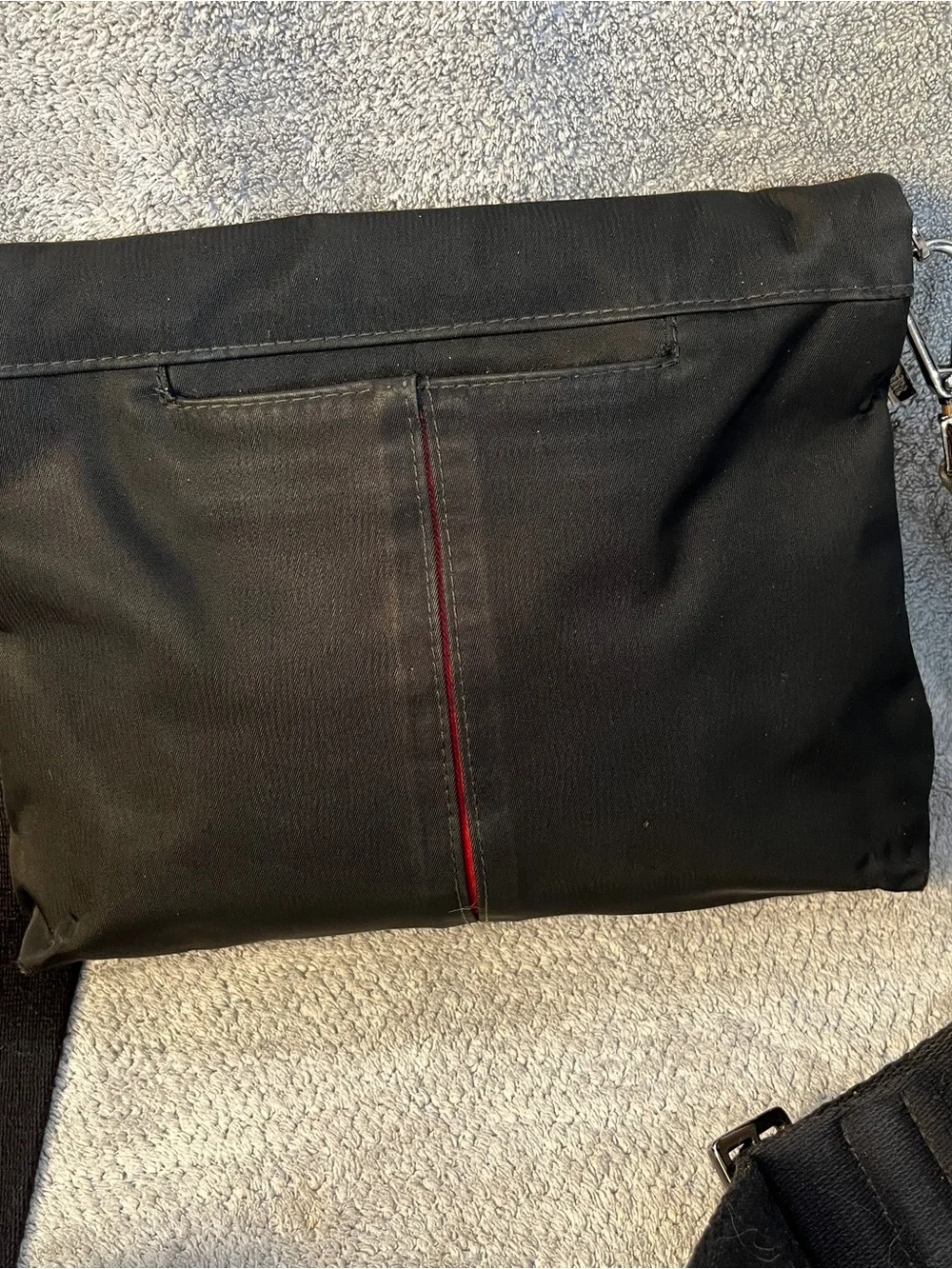 Hammitt Black Nylon Magnetic Foldover Crossbody Bag with Metal Rivets studs